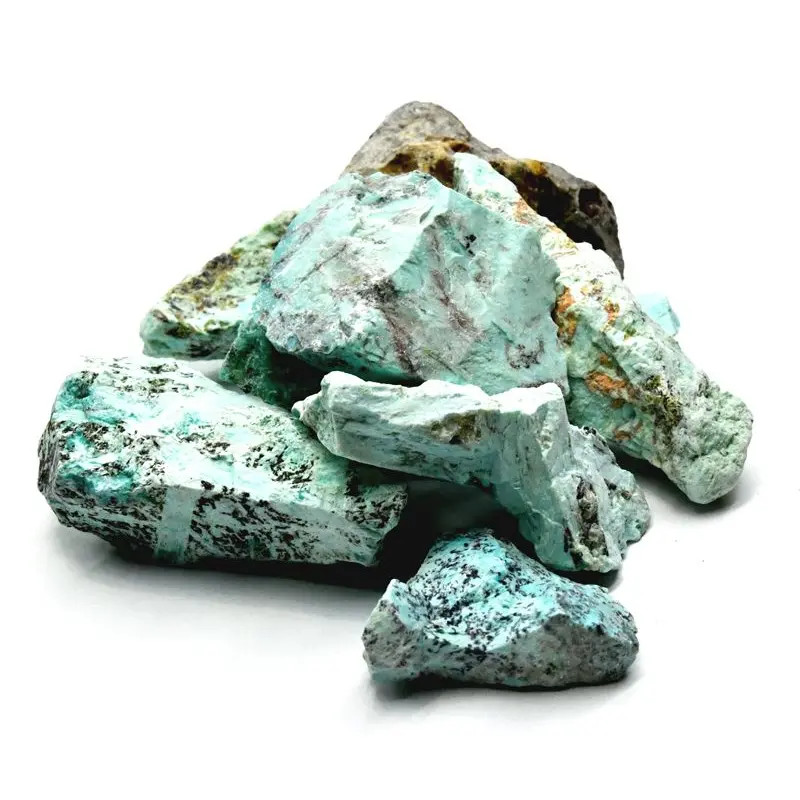Raw Turquoise Stones — 1 lb Genuine Untumbled Bulk Crystals