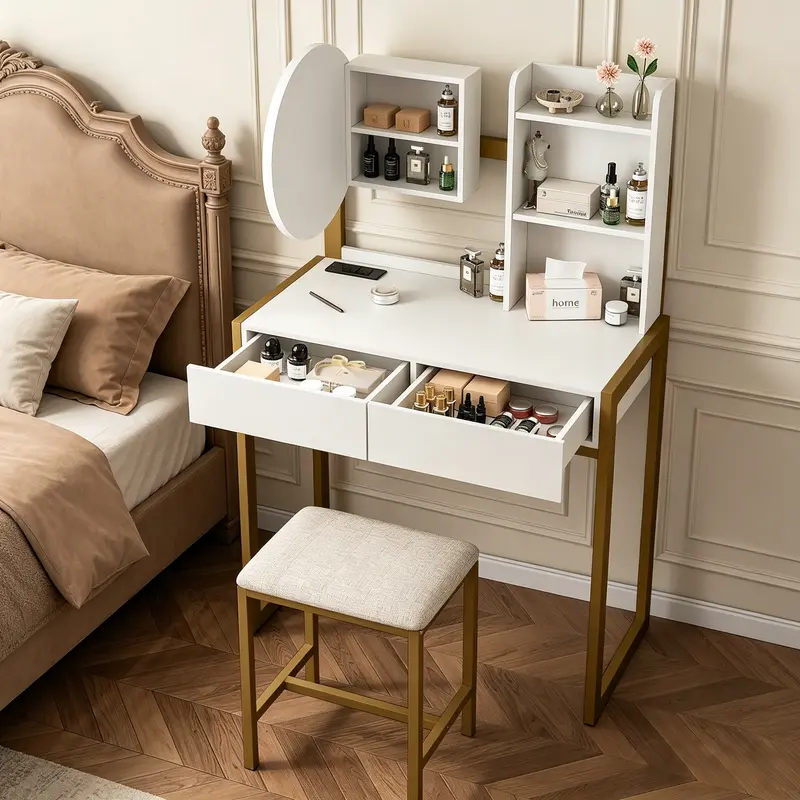 gold vanity table with drawers - TikTok Shop gold vanity table with drawers - TikTok Shop