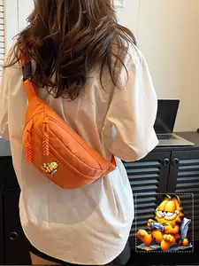 Orange Garfield gaming-themed mobile phone waist bag/crossbody bag/outdoor multi-functional waist bag