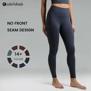 Colorfulkoala Dreamlux No Front Seam Leggings for Women,High Waisted Tummy Control Hidden Pocket Shaping Training Leggings,Buttery Soft Yoga Pants