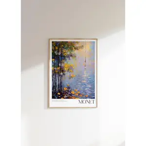 Claude Monet Poster, Mid Century Modern Wall Art for Aesthetic Room Decor, Monet Print as Best Friend Gift, Monet Exhibition Poster