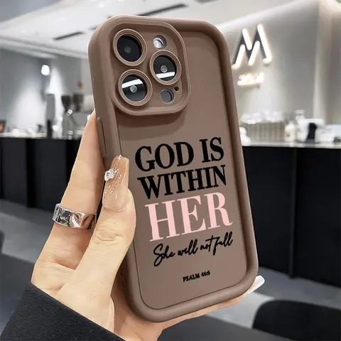 Christian Religious Customized Psalm Pink Quote Electroplated Silicone Smartphone Case - Electroplated Border, Shockproof Protection, Anti-Fall Cushion, Fits iPhone 17 Air,16,16e,15,14,13,12,11 Pro Max Plus, Mobile Phone Accessory