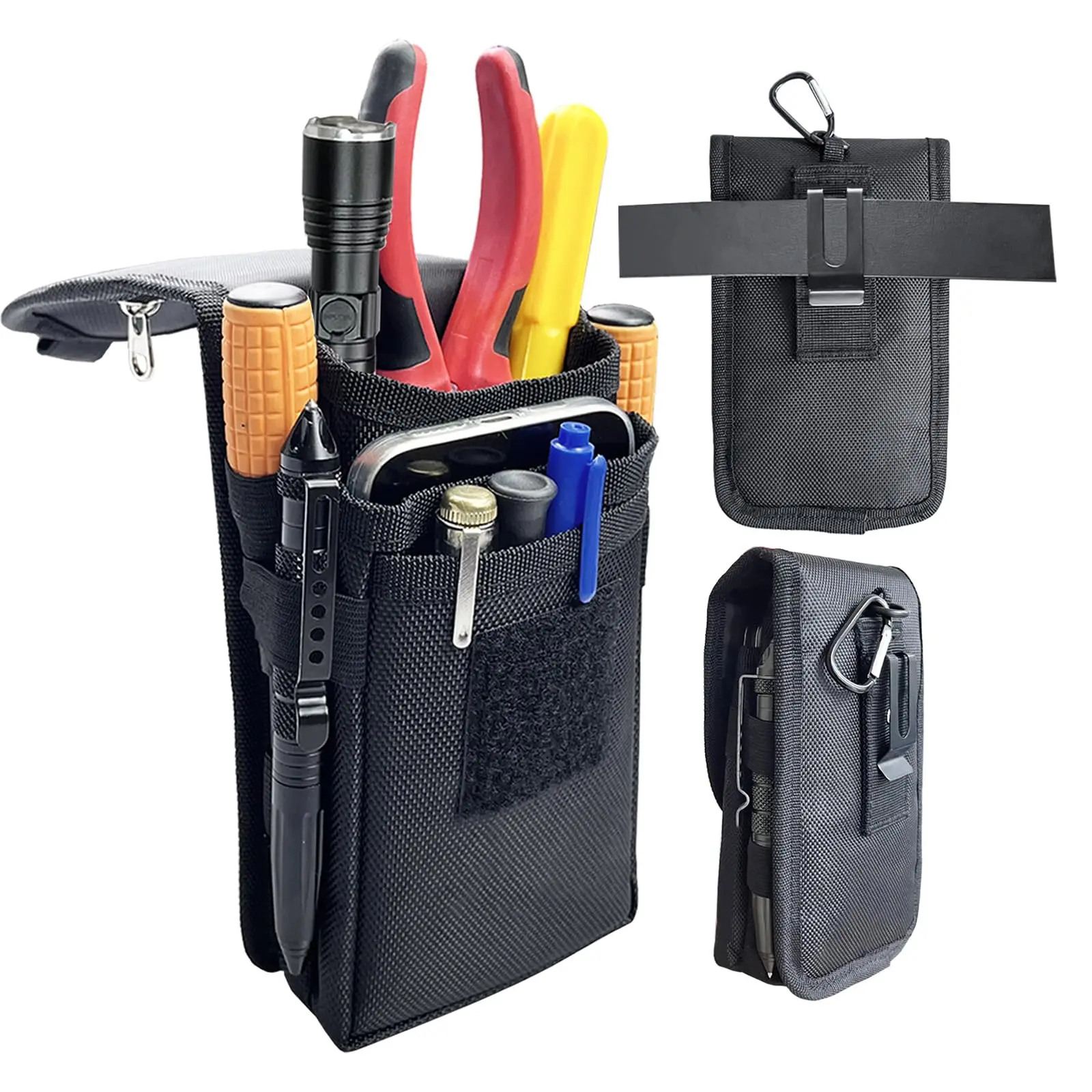 Belt Tool Pouch Utility  Heavy-duty Nylon Edc Multitool Organizer Cell Phone Holder Multi-pockets Holster Sheath Bag For Electricians Handymen Work Maintenance Dailylife Hiking