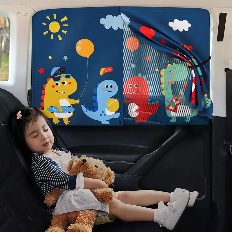 Magnetic Double-Layer Fabric Car Sunshade - UV Protection, Sun Protection Car Exterior Accessory for Daily Driving, Auto Interior Luggage Leisure Use