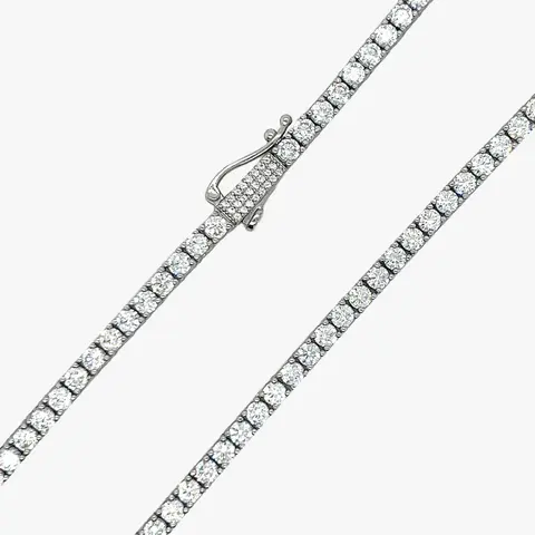 GLD 3mm Diamond Tennis Necklace in White Gold - Perfect Gift