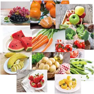 12 Pcs Diversity Posters for Classroom Preschool Educational Learning Real Pictures for Daycare Home Multicultural Awareness(Fruit and Vegetable Posters Style)