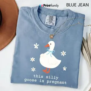 Comfort Colors This Silly Goose Is Pregnant T-shirt, Pregnant Goose Graphic T-shirt, Silly Goose Shirt, Pregnancy Shirt, Pregnancy Announcement - Printfamily