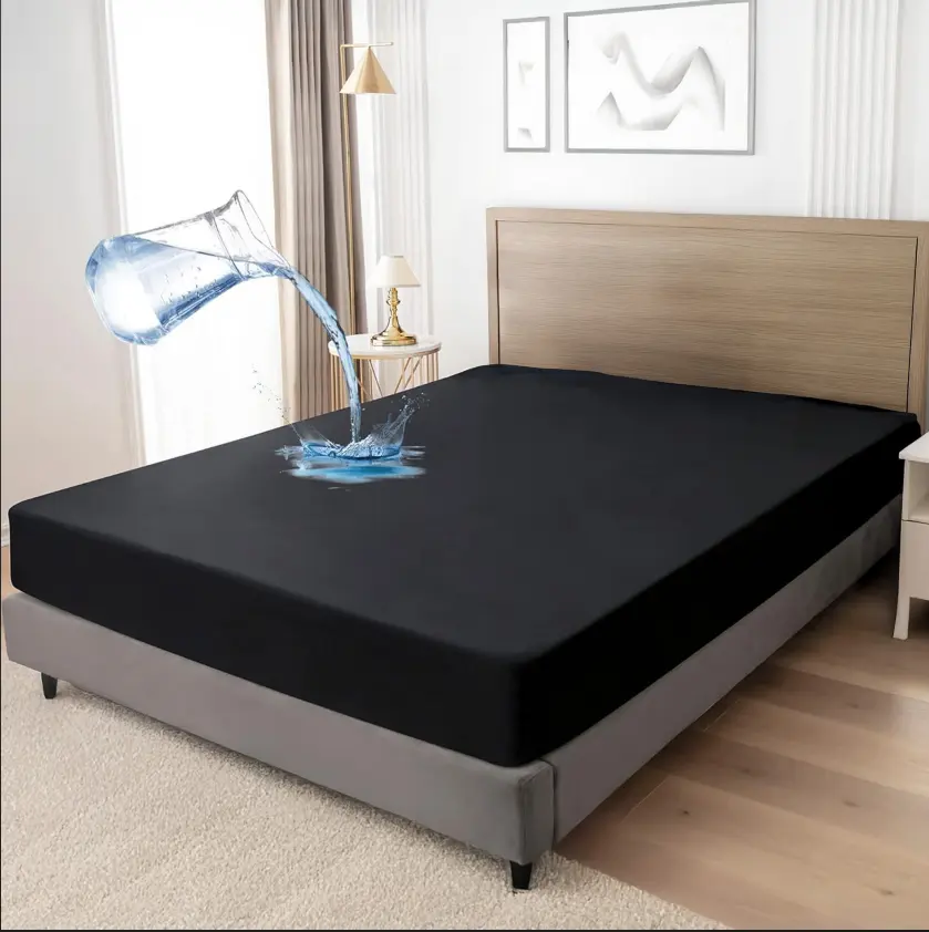 Waterproof Fitted Sheet Bedding - Deep Pocket Breathable Mattress Protector (No Top Sheet)
