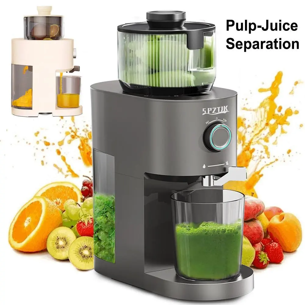SPZTJK Juicer Chute Fits Whole Fruits! Pulp-Free Smooth Juice  No Clogs (Celery/Ginger) 3s Setup Easy Clean! 22 lb Carrot Test  Heavy-Duty Motor