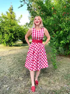 Gingham Midi Dress