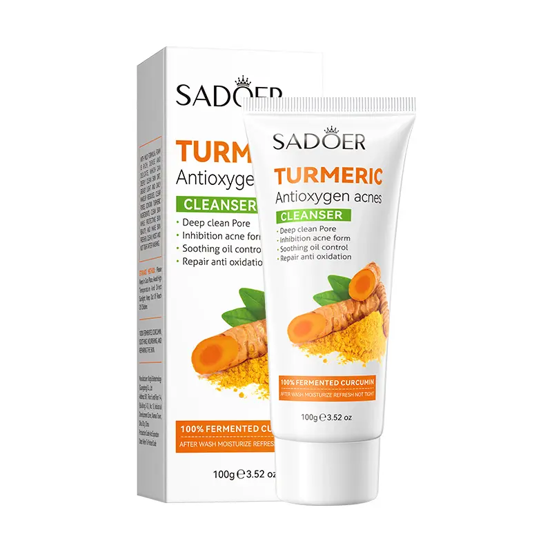 SADOER Turmeric Foam Facial Cleanser - Mild Liquid Regular Edition for Daily Facial Cleansing, Effective Cleansing Care