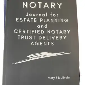 Estate Planning Notary Journal for Signing Documents - Full size, 76 pages, 2 Signers