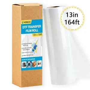 1 Roll DTF Printing Film 13in X 164ft, Dual-Sided Matte Pre-Processed Pet Heat Transfer Paper, Cold Hot Peeling for Epson Inkjet Printers