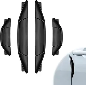 Set of  Pieces Universal Car Door Edge Guards Heavy Duty AntiCollision Strips with SelfAdhesive Door Protector for Cars SUVs Trucks Black