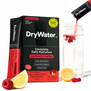 DryWater Daily Electrolyte + Vitamin Hydration Powder Packets | 1,000mg Potassium | Real Fruit | Nothing Artificial | No Added Sugar | Clean & Tested (12 Stick Packs)