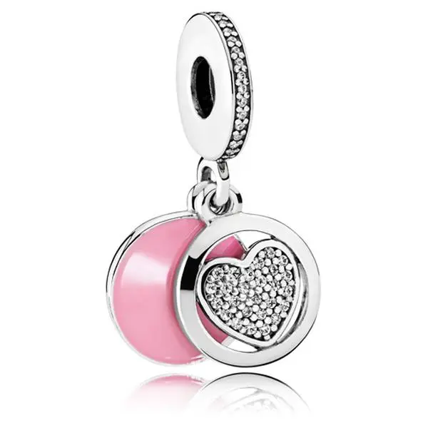 PANDORA Heart Dangle Charm - Pink Enamel 792149EN24