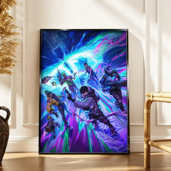 1-Piece Valorant Team Agents Poster, FPS Game Canvas Wall Decor, Gamer Bedroom Gift, One-Piece