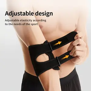 [Elbow Support] 1pc Adjustable Elbow Support Bracket |     Nylon Compression Bag with Padding, Hook and Loop Closure |     For Tennis Elbow, Men's and Women's Sports Equipment - Tennis, Badminton, Golf, Fitness, Soft Fabric Wrapping, Tennis Accessories