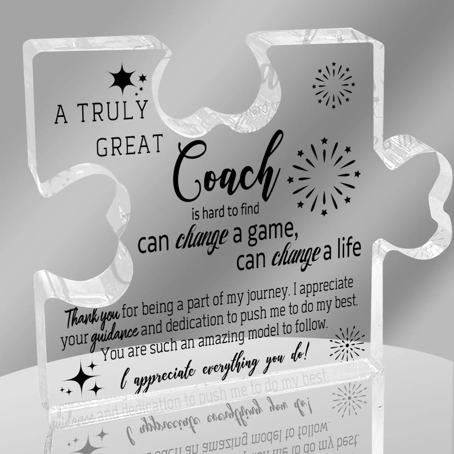 Coach Gifts for Women Men - Coach Thank You Gifts for Basketball, Baseball, Soccer, Volleyball, Coach Appreciation Birthday Gifts from Team, Inspirational Acrylic Puzzle Sign Desk Decor Signage