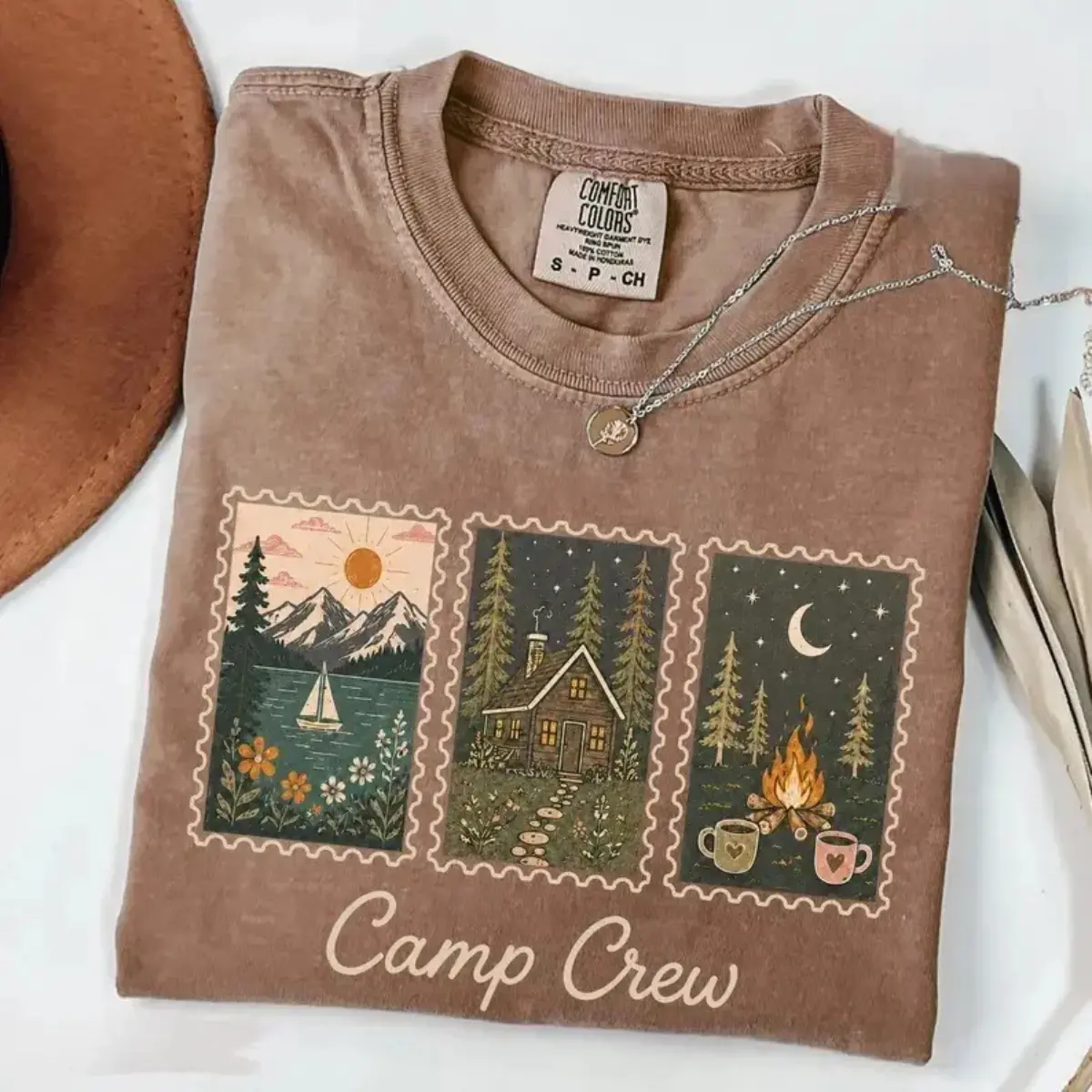 Comfort Colors Camp Crew Shirt, Vintage Camping Graphic Tee, Campfire Adventure T-Shirt, Granola Girl Outdoor Gift, Camp Bachelorette Shirt