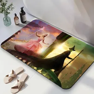 1PC,2D Disney's Classic Movie Wicked Themed Diatomaceous Earth Bath Mat Highly Absorbent Quick Drying Non Slip Eco Friendly Bathroom Door Mat Anime Cartoon Princess Magic Elements Bath Rug for Home