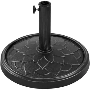 Yaheetech 20/26.5 lb Heavy Duty Iron Market Patio Umbrella Base Stand 18’’ Dia. Round All Weather Outdoor Umbrella Base with Flower Petal Pattern