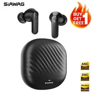 【Buy 1 Get 1 Free】SIAWAG BTW73 Noise Cancelling True-Wireless Earbuds with ANC 42dB, 4-Mic ENC Clear Call ,Music Buddy, 60ms Gaming Mode & 800mAh Battery, IPX5 Waterproof Sports Headset, 3C Fast-Charging Bluetooth Headphones, Fathersdaygift Audio