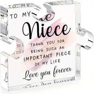Best Gift for Niece Birthday, Aunt Uncle Gifts, Graduation Mother's Day Christmas Valentine's Day Memorial Plaque Decoration Sign, Acrylic Desktop Decoration, Desk Signage Decoration, Decorative Plaque