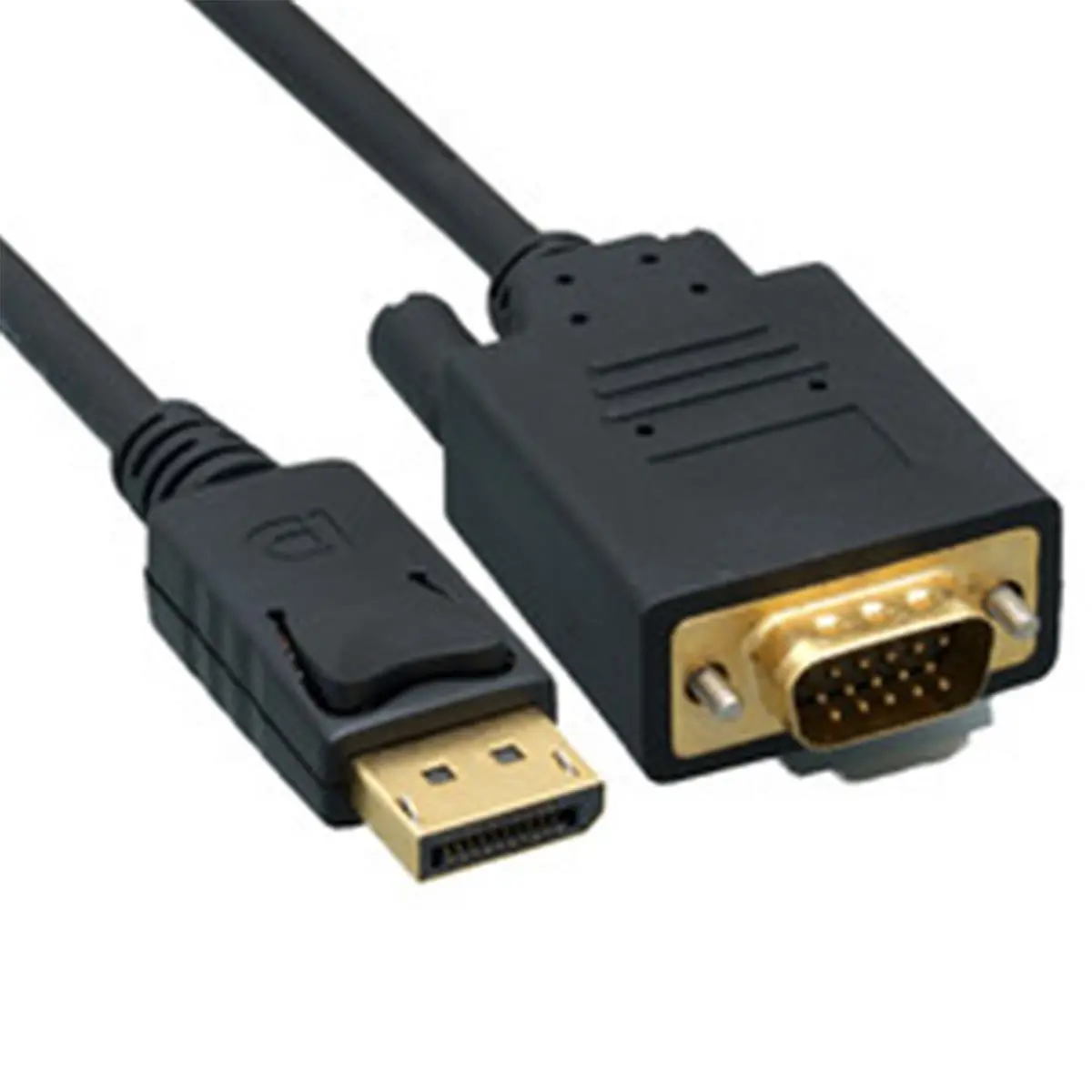 212 MAIN Male-to-Male Latch DisplayPort to VGA Cable, 6ft Audio & Video Connector, Reliable Signal Transmission Tech Accessory for Electronic Devices