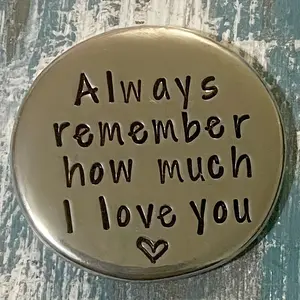 Handmade Love Tokens Set of 2, Forever Remember Me How Much I Love You & I Love You More, Anniversary Gift, Valentine's Day, Wedding Keepsake