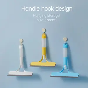 3-in-1 Window Scrubber Spray Sponge Wipe Silicone Squeegee Mirror Squeegee with Sprayer for Car Window Tile Walls Easy to Clean Kit Yellow Blue White(Sheet)