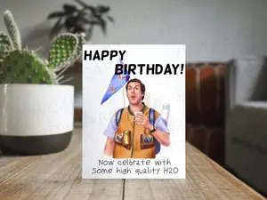 Bobby Boucher Waterboy Birthday Card, Funny Pop Culture Birthday, High Quality H2O movie card, Waterboy Fan Gift, Adam Sandler greeting car