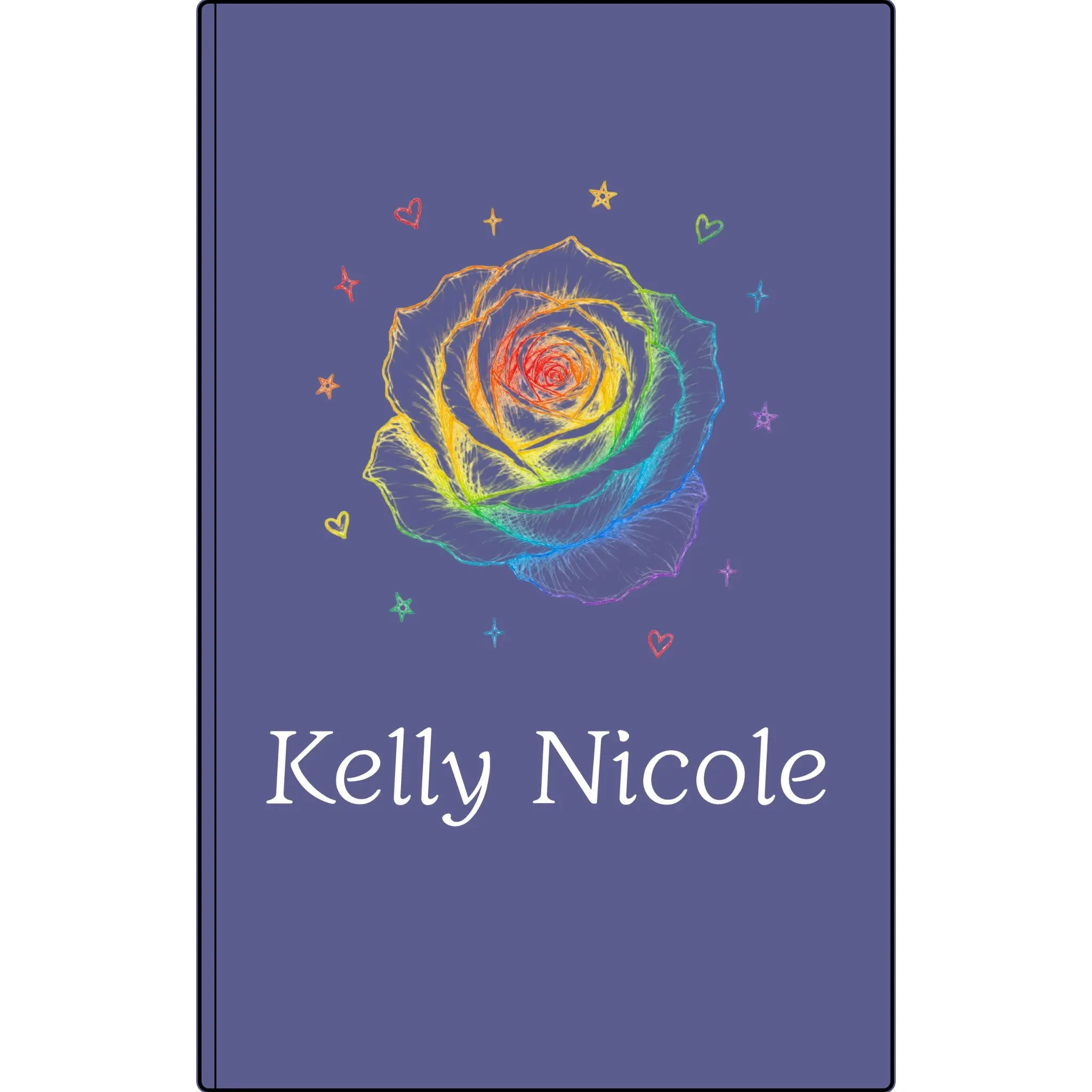 Personalized Faux Leather Journal - Journaling Supplies with Laser Engraving, Engraved Cover of Rainbow Rose & Name, Lined Pages