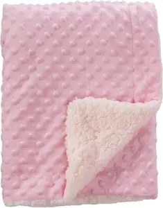 Cozy Soft and Warm Sherpa Baby Blanket for Infant Toddler's Crib Cot Stroller Gift for Baby Girls All Season Use(30"X40" Pink Dot)