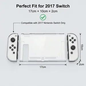 Nintendo Switch 2017 Case, Triple-Part Tpu Anti-Slip Cover, Compatible with Switch Console and Joy-Con Controllers, Transparent