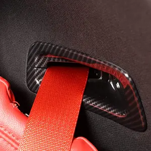 TOYCIDFG Car Seat Safety Belt Guide Frame Decor Cover Trim Compatible with Chevrolet Corvette C8 2020-2025 Car Interior Decoration Accessories (Carbon Fiber Pattern)