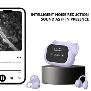 A18Plus Wireless Ear Clip Earphones with Touch Control LCD Screen Earphone ，Smart Bluetooth Earbuds Device，Super Bass Premium Sound Long Battery headphone call smart touch screen Audio Electronic