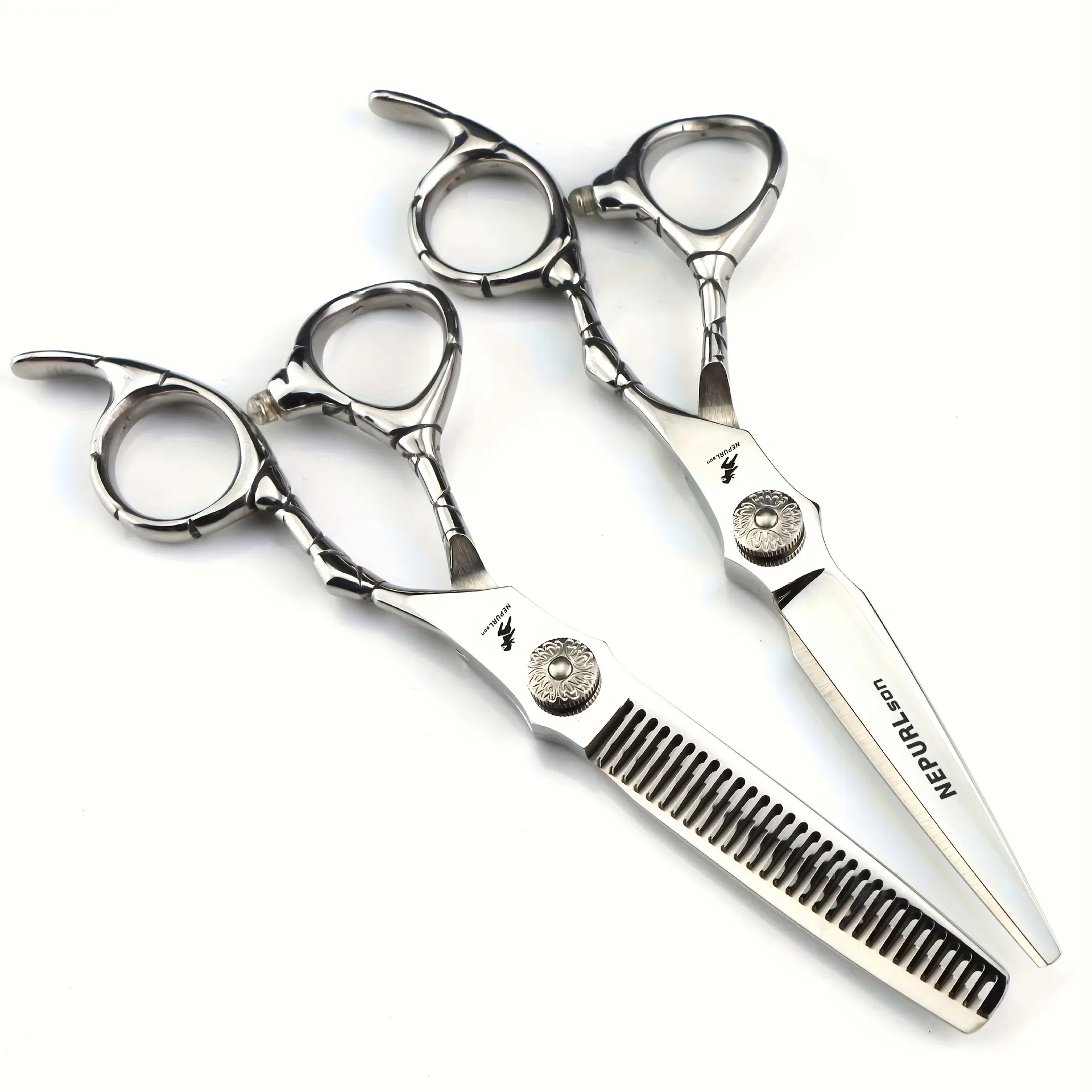 6.0 Inch High-End Crocodile Handle Hair Cutting Scissors, Thinning Shears, Stainless Steel, Ergonomic Design, Right Hand, Unisex Home Use, Salon Equipment, Hair Tool