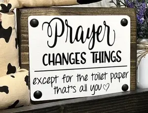 PRAYER Wood Shelf Sitter Sign (5x6 Large)