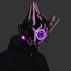 Cyberpunk Reflective Full-Face Helmet | Techwear Mask for Cosplay & Festivals