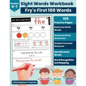 Sight Words Activities Workbook with Fry's First 100 Words: Reading, Writing, and Sentences Practice, for  aged 5-7 - Paperback
