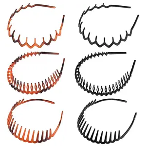 6 Pack Zig Zag Shark Tooth Hair Comb Headbands for Women Plastic Plain Hair Bands Hair Hoop Hair Accessories for Women