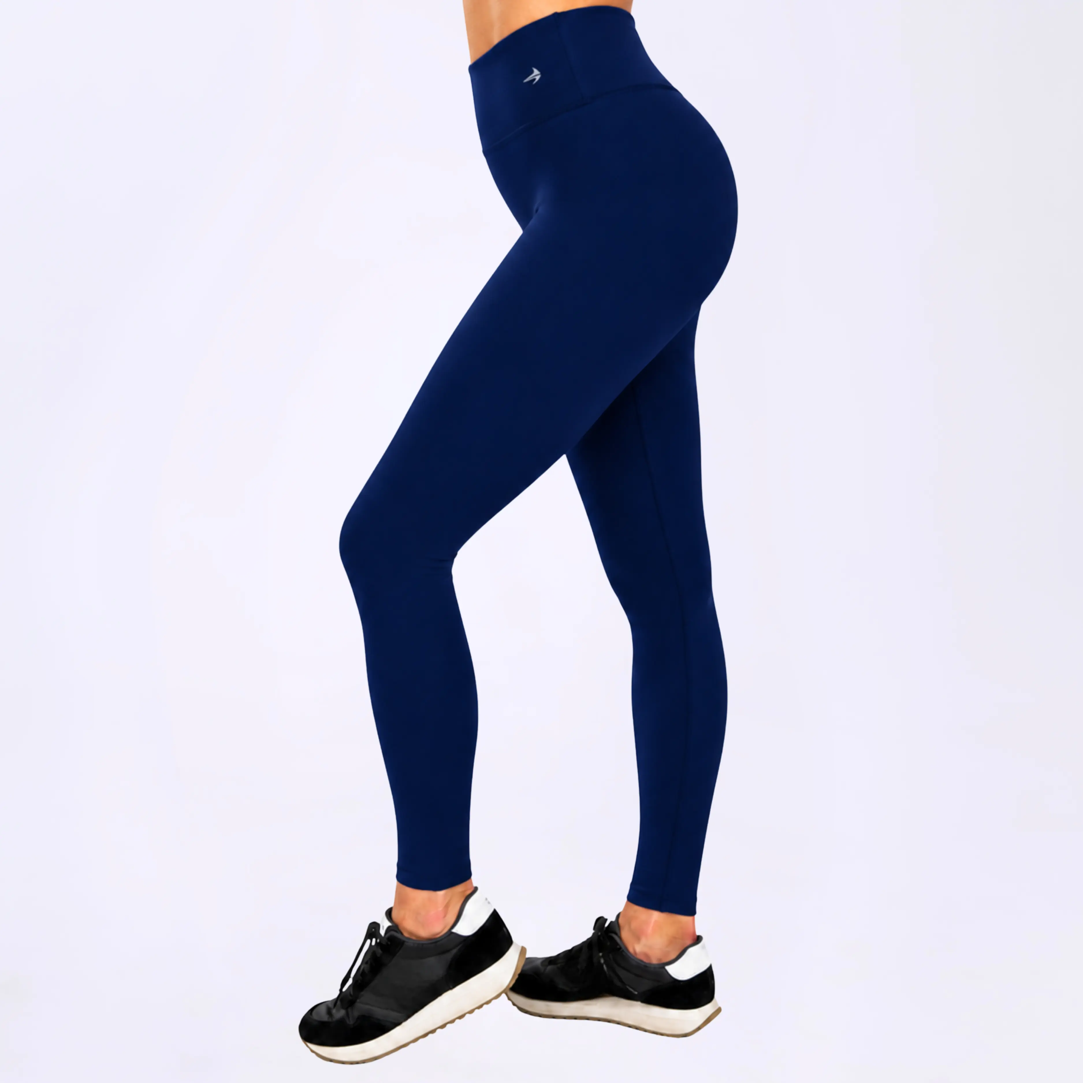 Women's Compression Leggings - Navy, Polyester Elastane Blend Sports Leggings, Sporty Bottoms for Gym, Running, Polyester Elastane Blend Women's Sports Leggings, Sporty Sports Bottoms