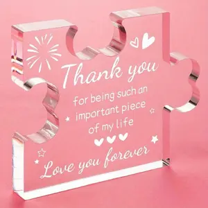 Thank You Gifts for Women Acrylic Puzzle Plaque - Unique Desk Decorations for Women, Men, Coworkers, Best Friends - Teacher Appreciation Gifts for Women - Creative Thank You Gifts
