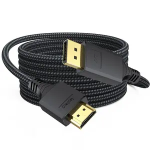Display Port to HDMI  10Ft, (4K@30Hz 1080P@120Hz -Direction) DisplayPort DP to HDMI1.4 Cord Long 10  for Laptop  Graphics Card to TV  Projector