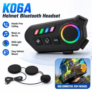 K06A Wireless Helmet Headset Smart Intercom Long Battery Life Waterproof Noise Reduction HD Sound Quality Cycling Equipment Motorcycle Accessories tiktokshopcreatorpicks Crystal Clear Audio Easy Installation