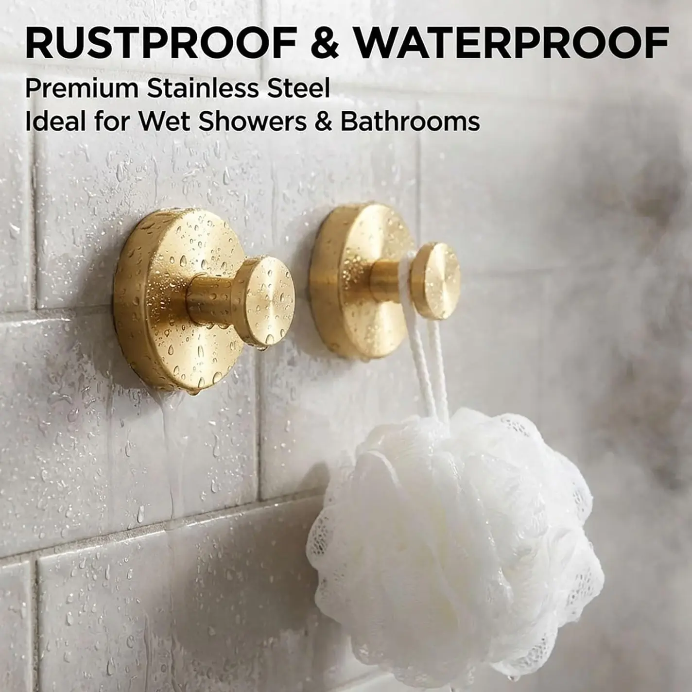 2-Pack Vacuum Suction Cup Hooks - Waterproof Bathroom Towel Holders & Organizers with Functionality Meets Style for Glass Doors, Glossy Tiles, Kitchen, Front Door Wreaths, Window Glass