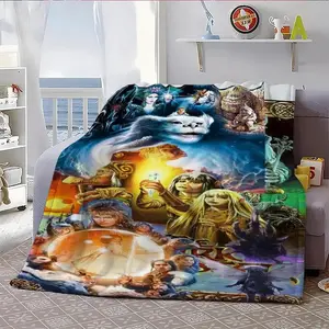 Labyrinth Movie Fleece Throw Blankets For Women Men Winter Bed Nap Jareth Goblin Printed Flannel Cozy Blanket Soft Warm Bedding Throws Office Camping Air Conditioned Quilt All Seasons Home Decor Christmas Holiday Fans Gift