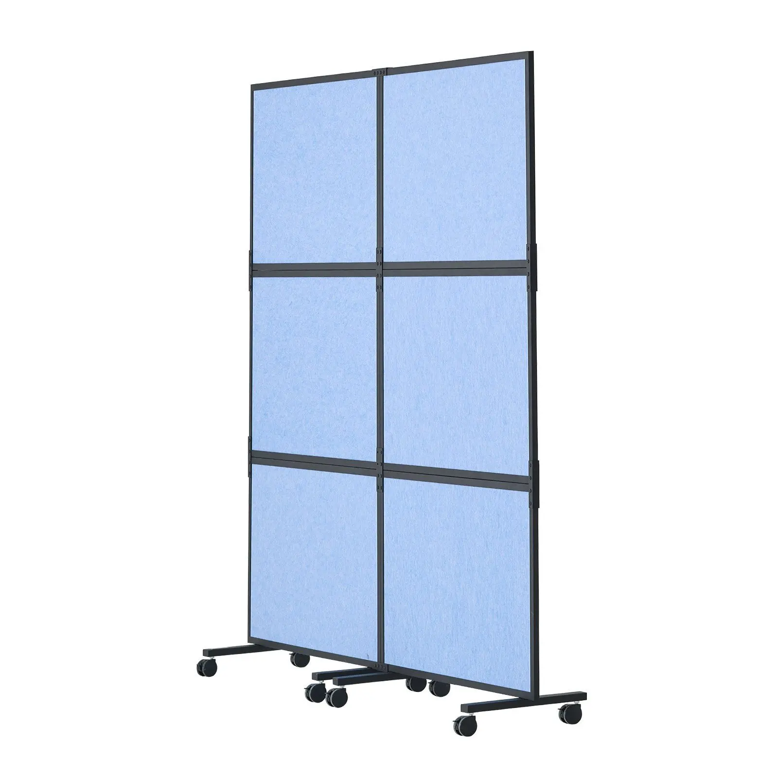VEVOR Acoustic Room Divider 2-Pack, 72"x66" Portable Customizable Office Partition Panels, Polyester & 45 Steel Cubicle Walls for Office, Restaurant, Living Room, Reduces Noise & Visual Distractions, Blue, Zipper