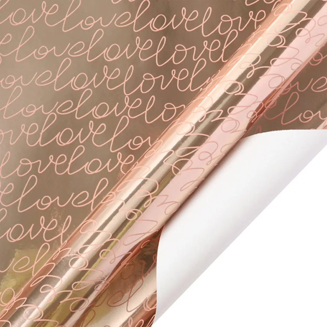 30" x 10' Wrapping Paper | Metallic Love Print festive gift-wrapping needs